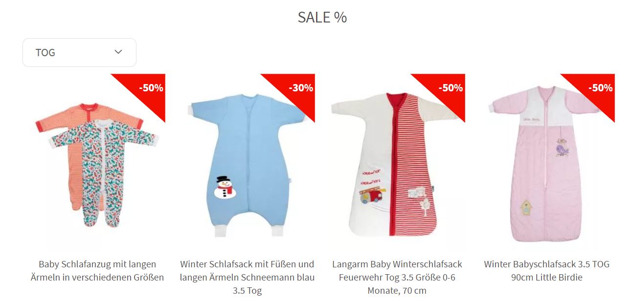 Bis zu 60% Rabatt im Schlummersack-Shop